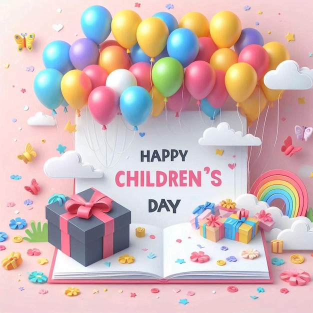 a poster with a happy childrens day on it