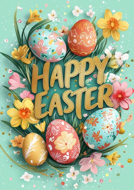 a poster with a happy easter written on it