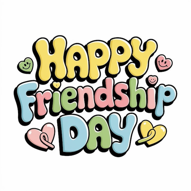 Photo a poster with happy friends day written on it