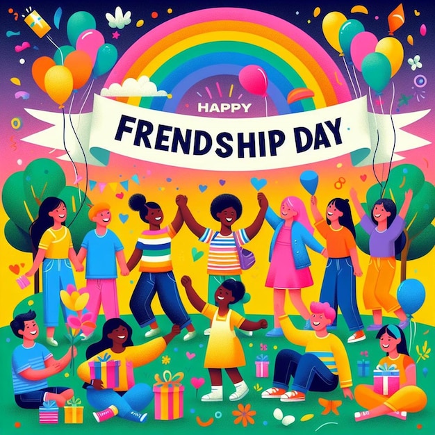 a poster with a happy friendship day on it