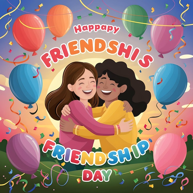 a poster with a happy friendship day poster with a happy friendship day