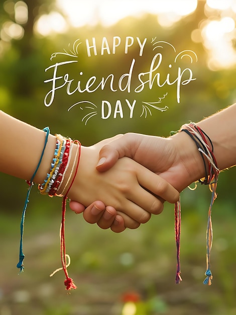 Photo a poster with a happy friendship day poster with a happy friendship day