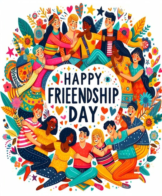 a poster with a happy friendship day written on it