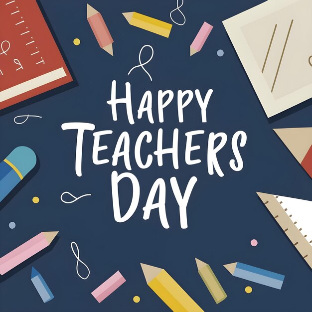 a poster with a happy teachers day written on it