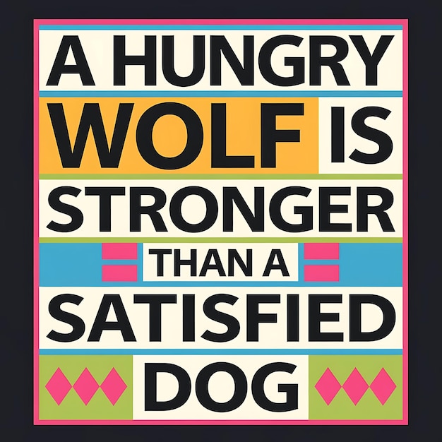 Photo a poster with a hungry wolf is strong and strong