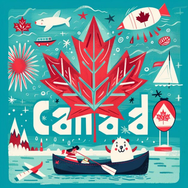 Photo a poster with a maple leaf on it that says can can be on it