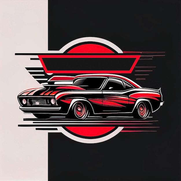 A poster with a muscle car with the word muscle on it