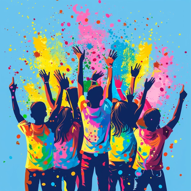 a poster with people in colorful shirts and the word  the word  on it