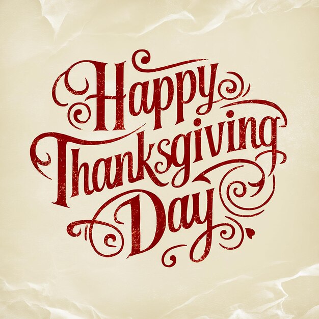 Photo a poster with a phrase happy thanksgiving day on it