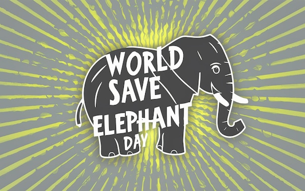 a poster with a picture of a elephant and the words world save on it