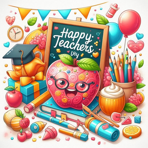 Photo a poster with a picture of a teachers teachers day on it