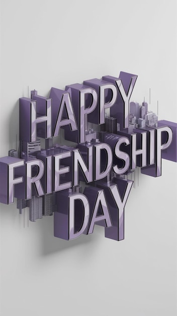 a poster with purple squares that say happy friendship day