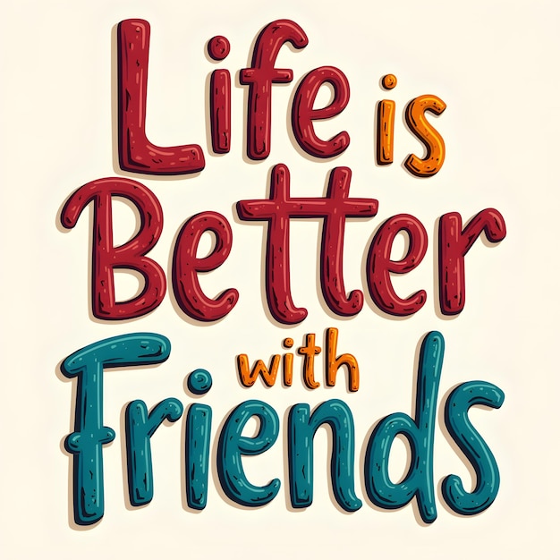 Photo a poster with a quote from life is better with friends