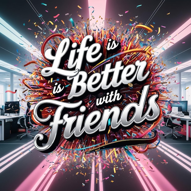 Photo a poster with a quote from life is better with friends