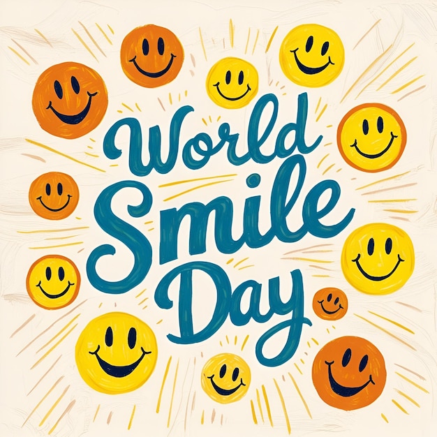 Photo a poster with a quote from world smile day