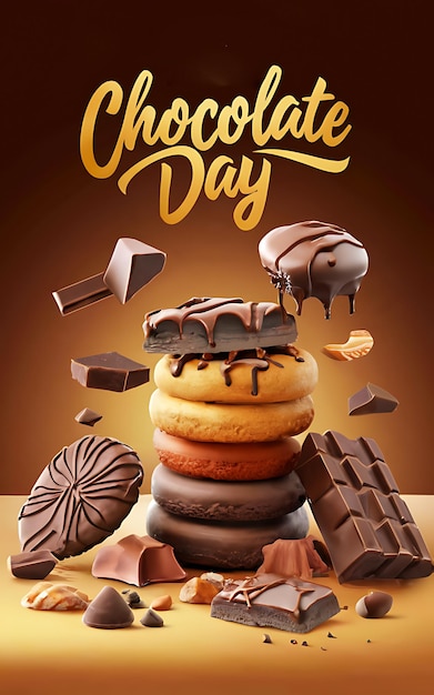 A poster with a quote that says happy chocolates day