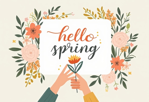 a poster with a quote that says hello spring