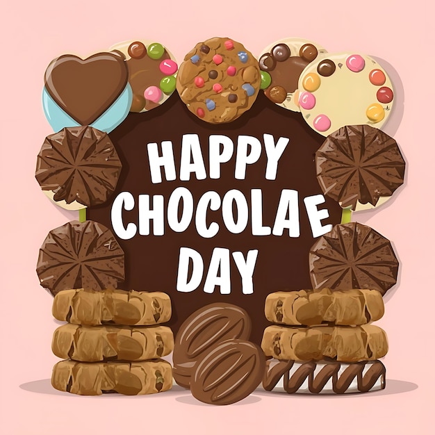 a poster with a sign that says happy chocolate day