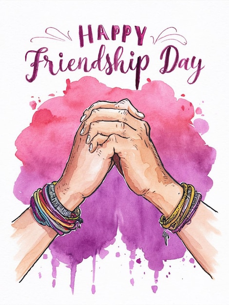 Photo a poster with two hands that say friendship day