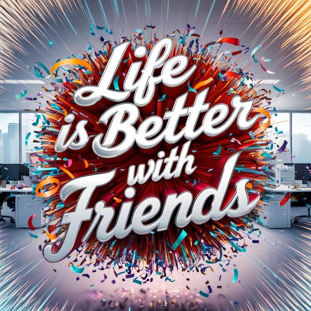 Photo a poster with the words life is better with friends