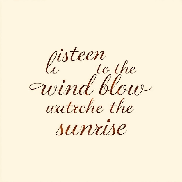 Photo a poster with the words  listen to the wind