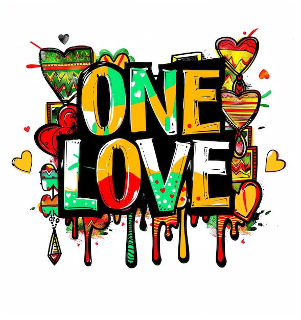 Photo a poster with the words one love love