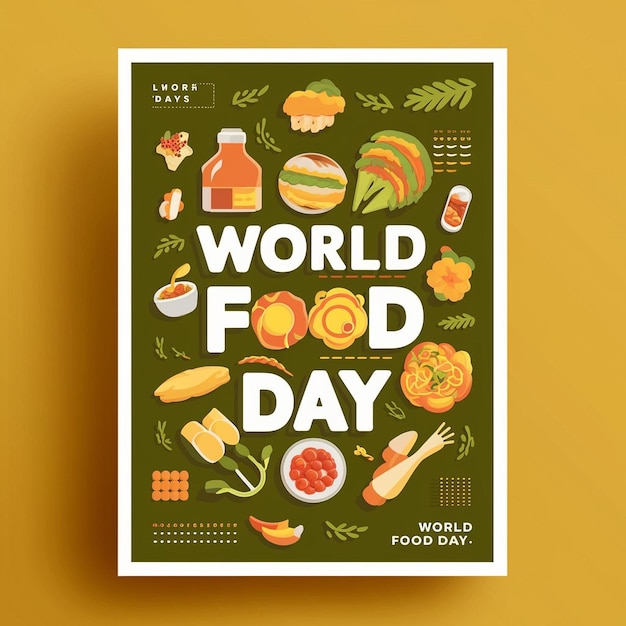 Photo a poster with the words world food day on it