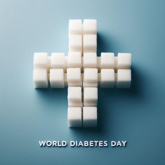 Photo a poster with a world diabetes written on it