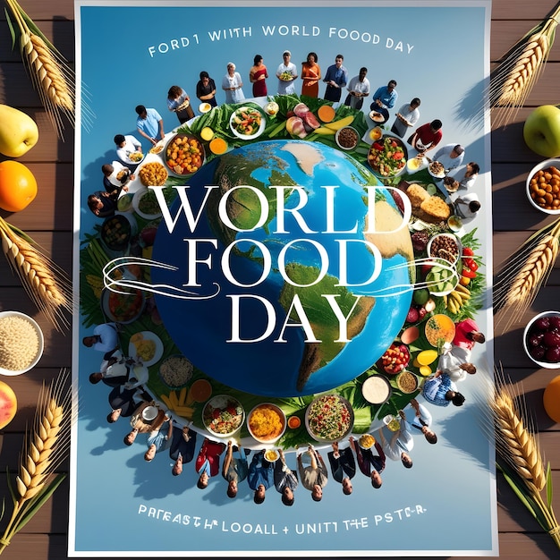 a poster with a world of food written on it