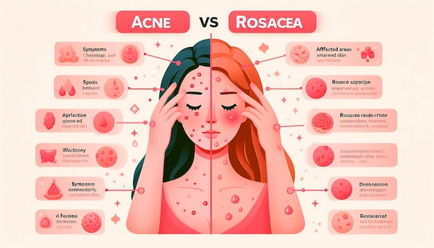 Photo a poster of a woman with the face of an acne