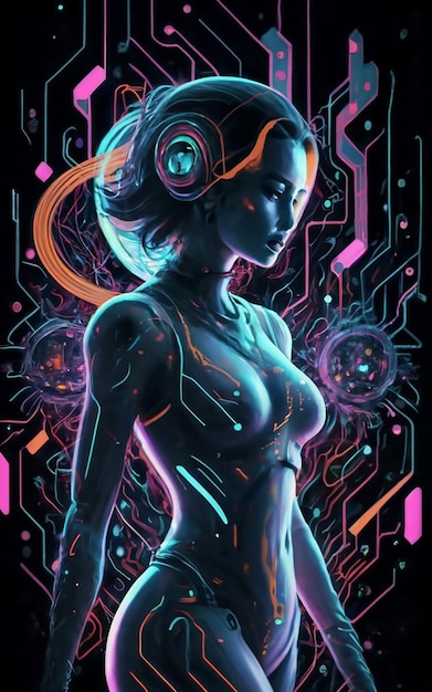 a poster for a woman with headphones on her head