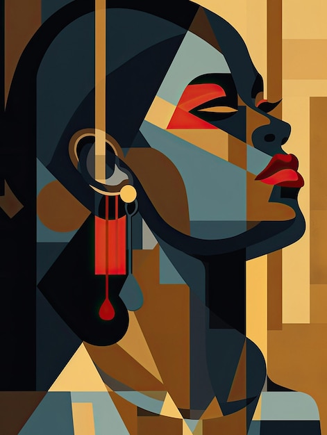 A poster for a woman with a red lipstick and a red lipstick.