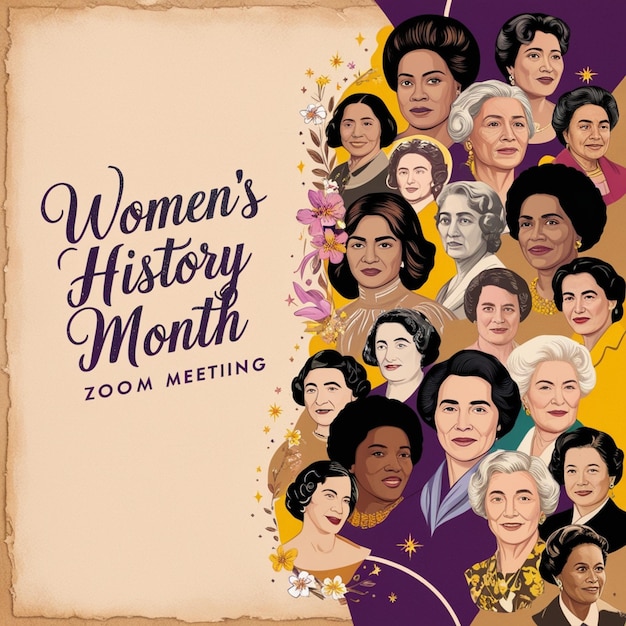 Photo a poster for a womens history month with a womans history month