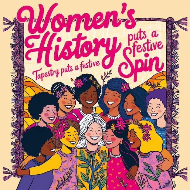 Photo a poster for womens history shows womens fashion on a spiral