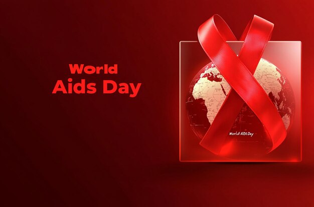 Photo a poster for world aids day with a red background