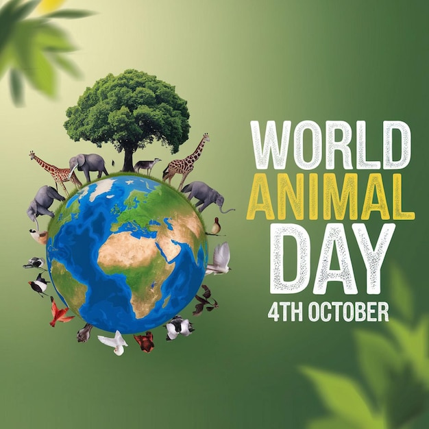 A poster for the world animal day celebration background