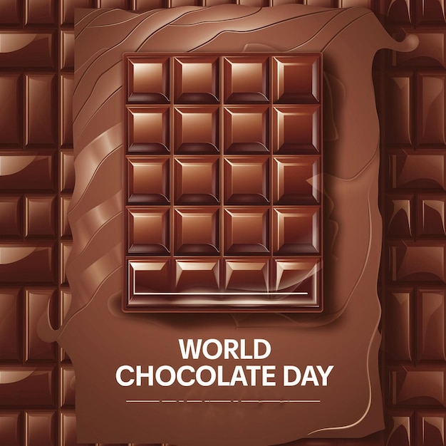 Photo a poster for world chocolate day with a brown background