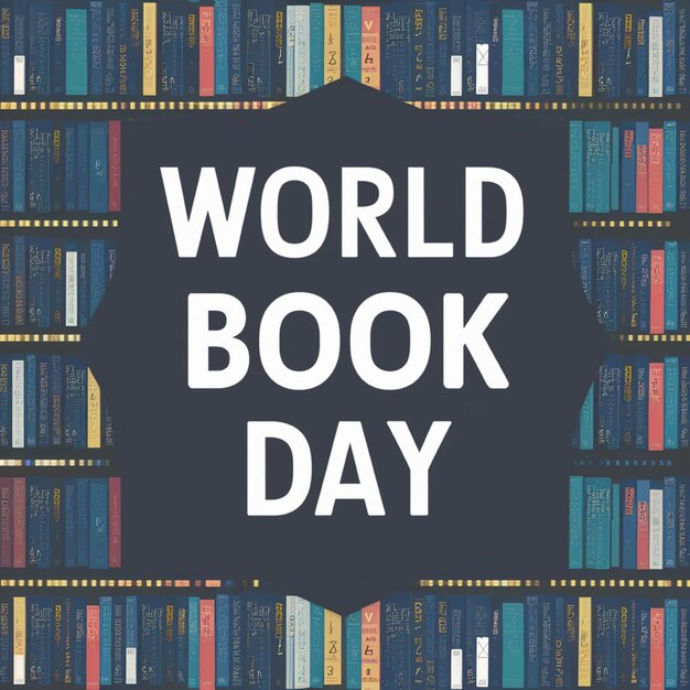 a poster for world day with a book written by the artist