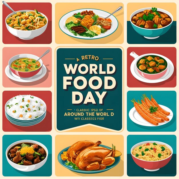 a poster for World Food Day with a sign that says World Food