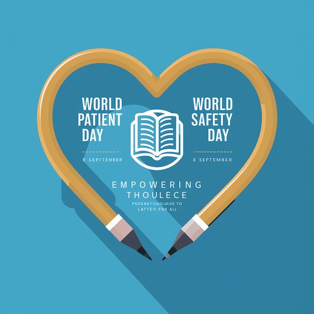 Photo a poster for the world medical care day is in a heart shape