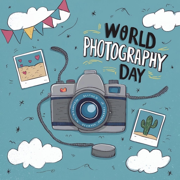 a poster for world photography with a picture of a camera