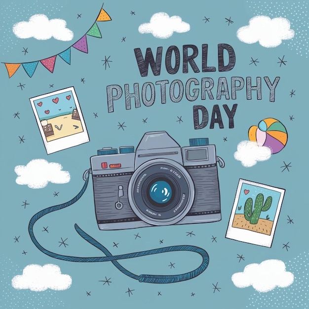 a poster for world photography with pictures and a camera