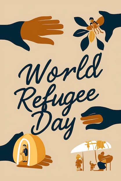 A poster for the world refugee day background