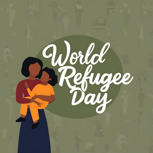 A poster for the world refugee day background