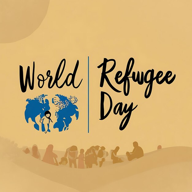 A poster for the world refugee day background