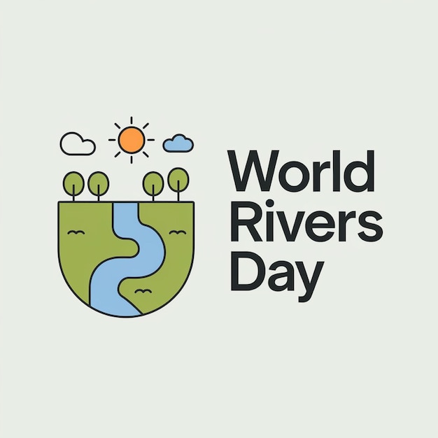 A poster for world rivers day with a green background