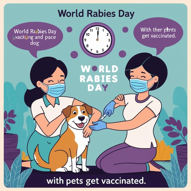 a poster for world  s world day with a woman and her pet dog