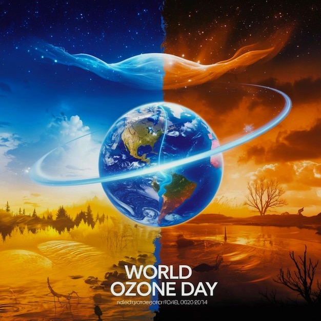 Photo a poster for the world science day with a sky background