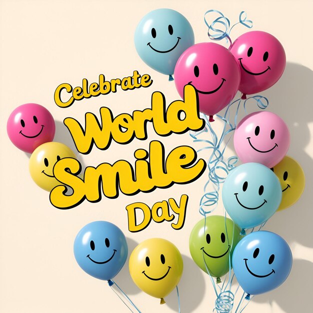 Photo a poster for the world smile day with happy smile day