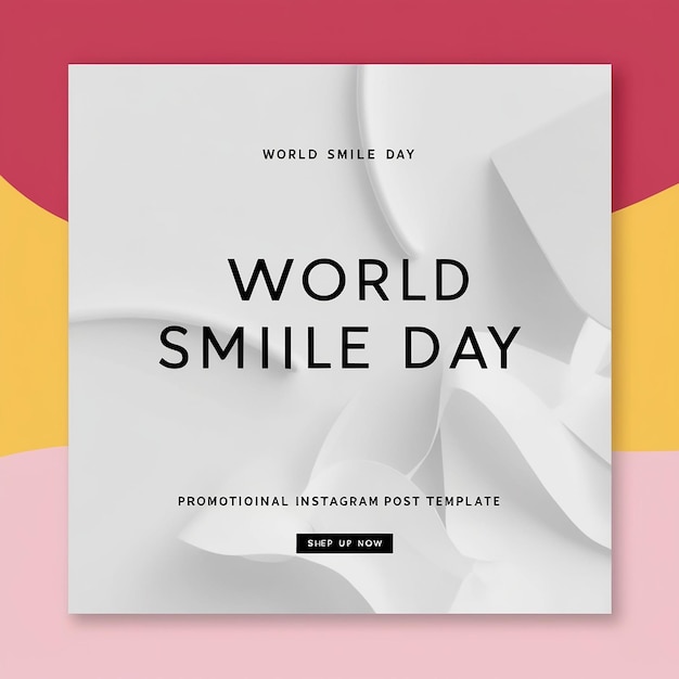 Photo a poster of a world smiles day day with a paper that says world smile day